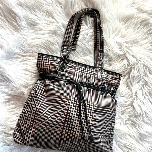 LAUREN RALPH LAUREN•plaid nylon tote bag EUC - Picture 4 of 8